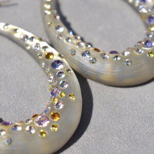 Alexis Bittar | Crystal Encrusted Lucite Hoop Drop Earrings